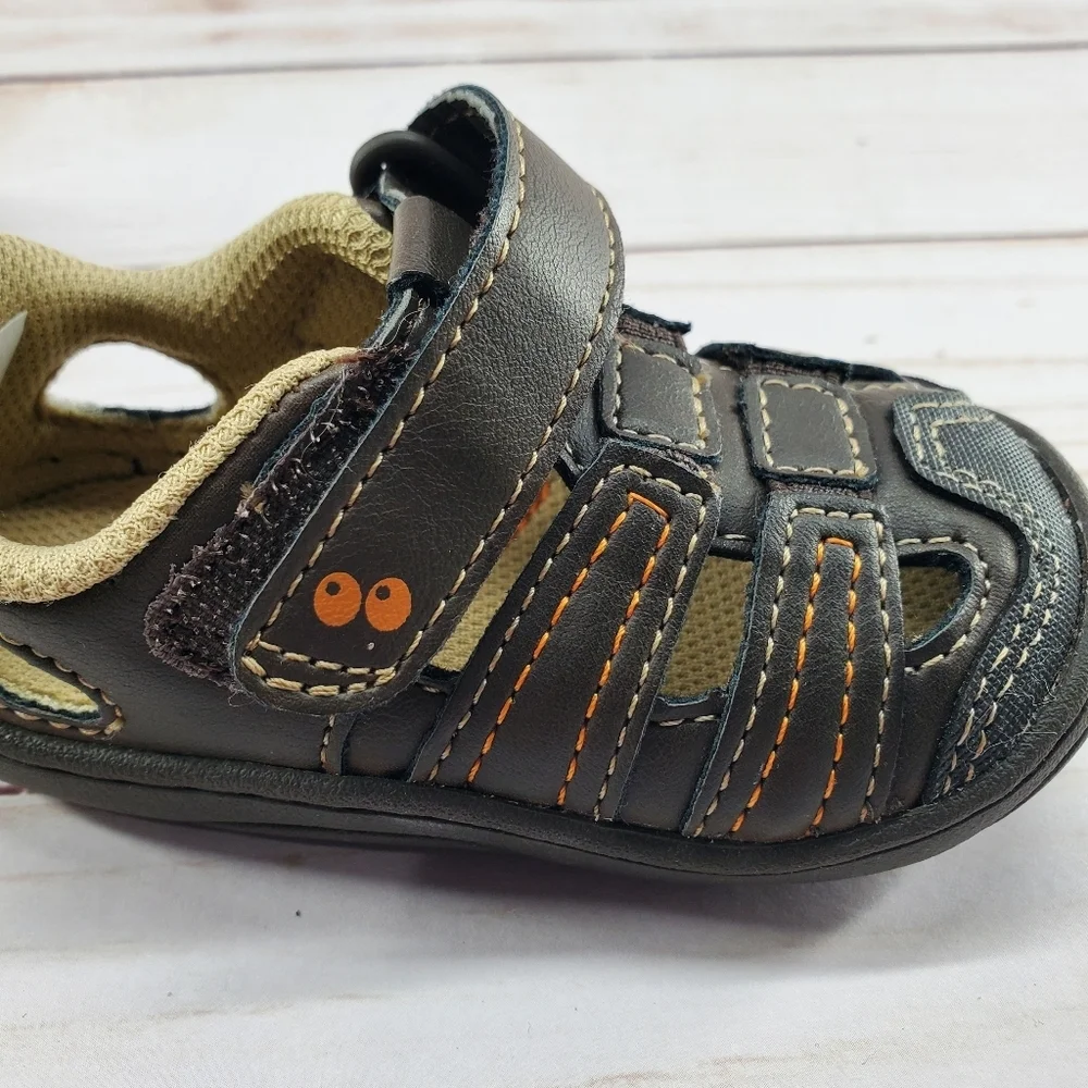 Stride Rite‎ Surprize Baby Toddler Boys Brown Sandals Size 4 Ace